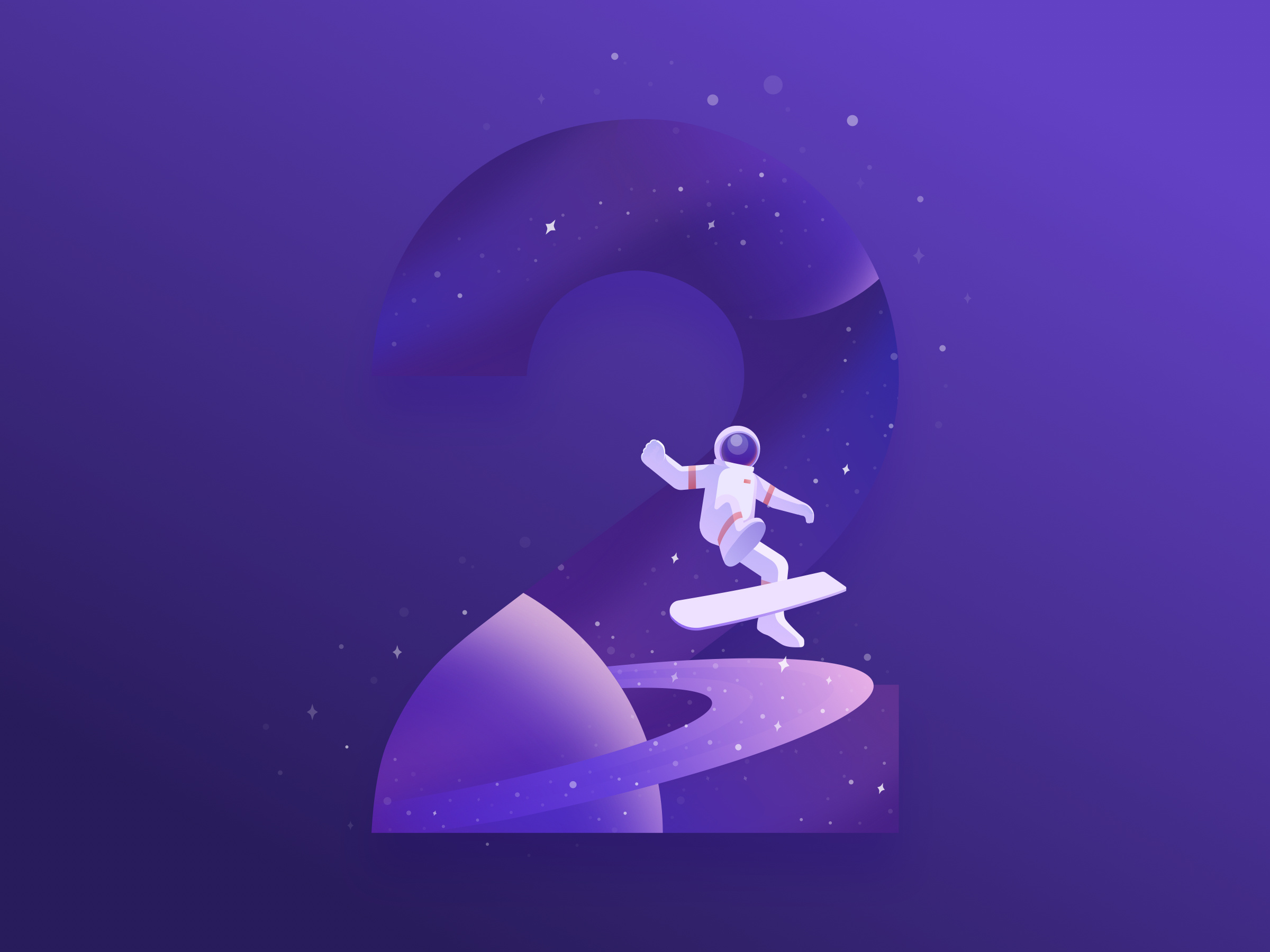 数字0-9太空主题插画设计