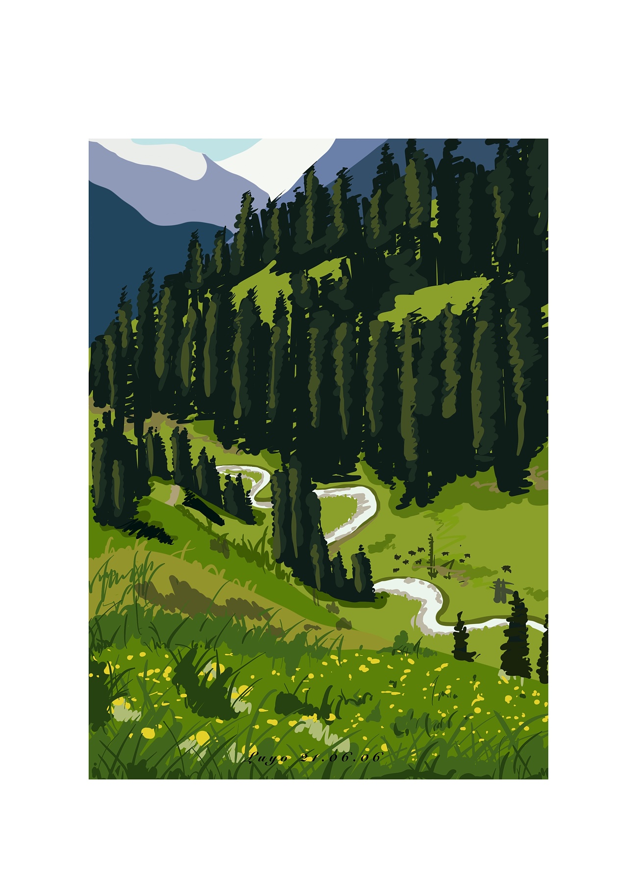 插画分享|喀拉峻大草原