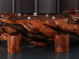 根雕茶臺