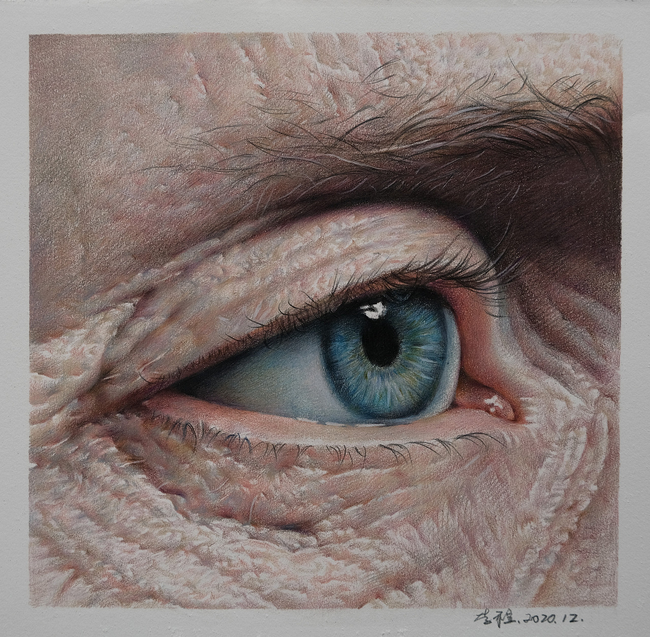 超写实彩铅眼睛