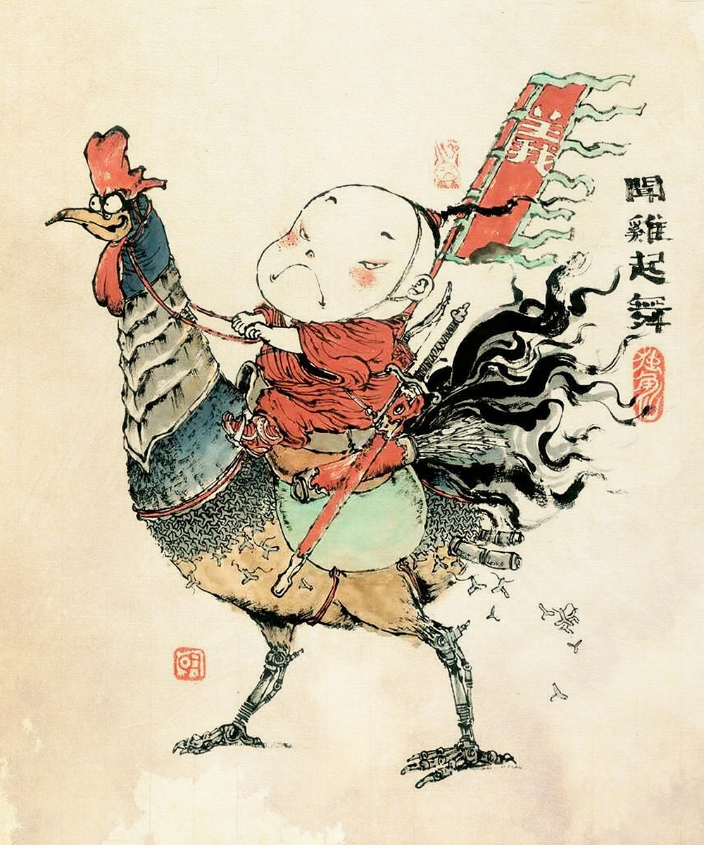 独角仙 闻鸡起舞今天发售。（图ZMTAzMDMyNDQw） - 手办/模玩 - 站酷设计师明子水墨奇幻世界原创素材 - 站酷ZCOOL