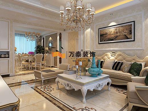 济南万泰装饰财富壹号140㎡美式风格装修案例（个人主页-ZNTA1MzE0MjQ=） - 家装设计 - 站酷设计师万泰装饰家装原创素材 - 站酷ZCOOL