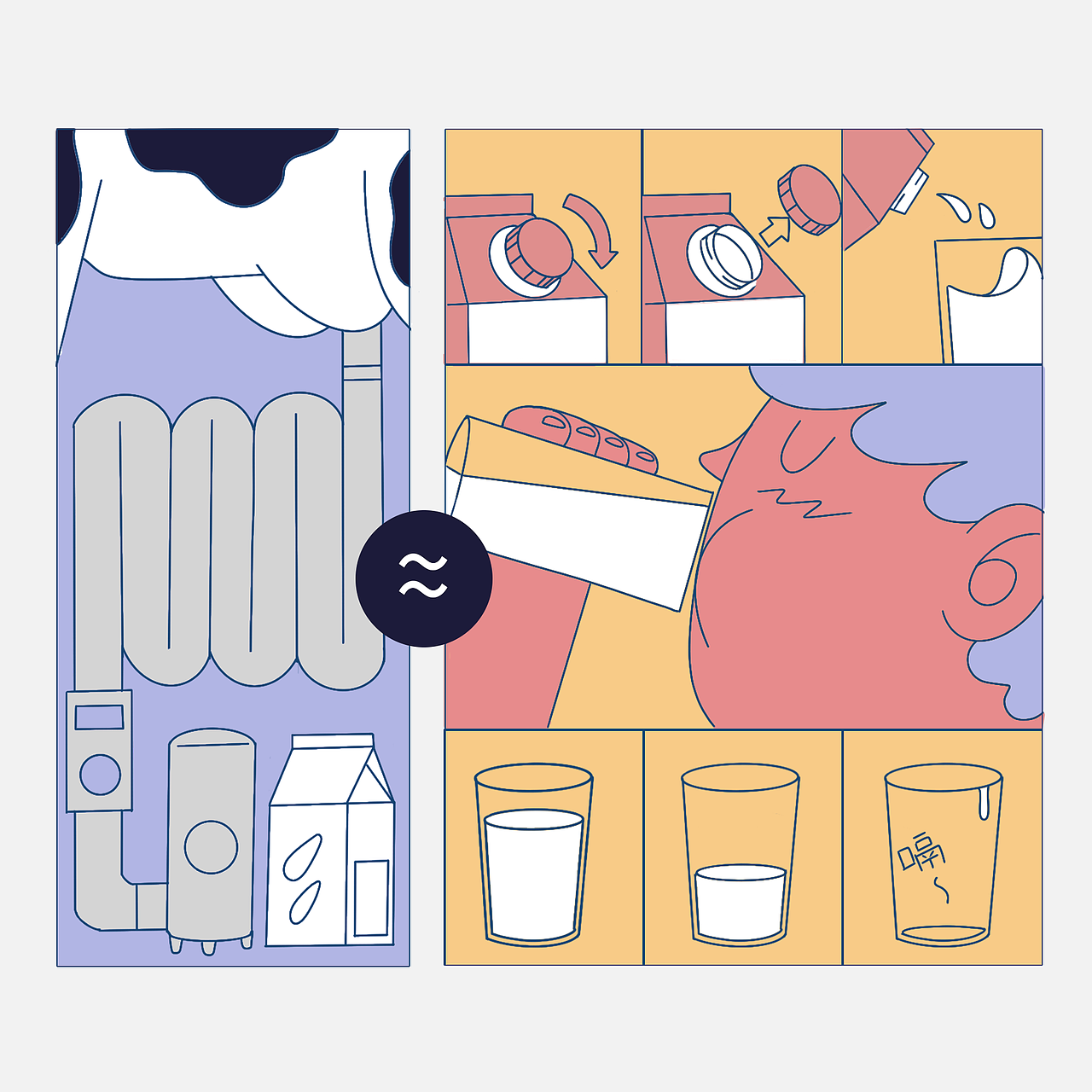 优诺牛奶 X 丁香医生 公众号插画（图ZMjcwMDQyMTM2） - 商业插画 - 站酷设计师GooooooJ原创素材 - 站酷ZCOOL