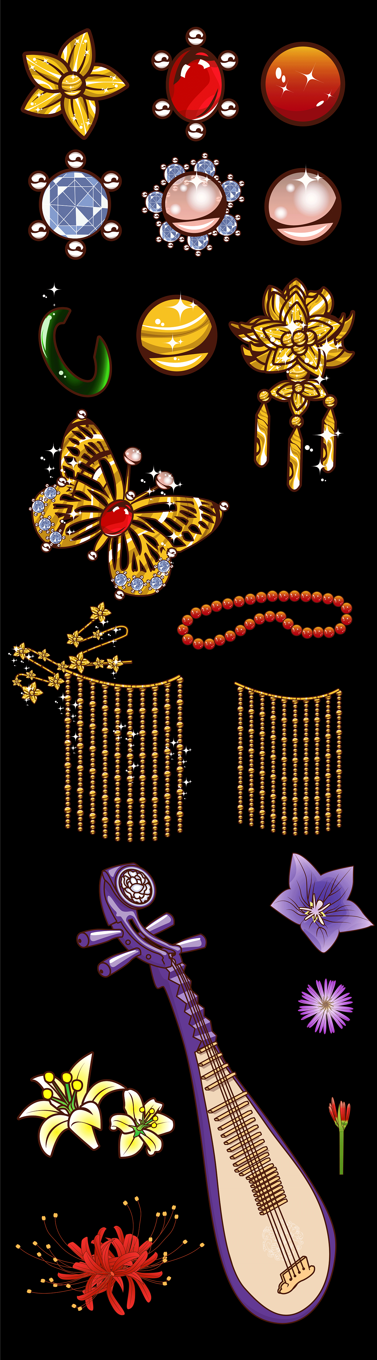 宫廷中国风古风插画-犹抱琵琶半遮面（图ZMjU3NTk1ODcy） - 商业插画 - 站酷设计师雪琪Elena原创素材 - 站酷ZCOOL