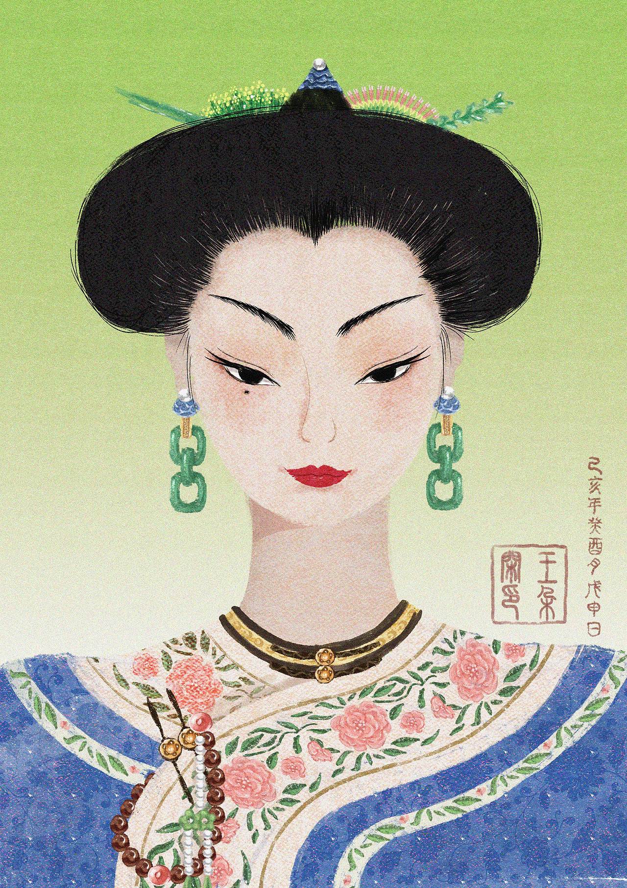 女子像(一)|插画|商业插画|王朵闲_原创作品-站酷(zcool)