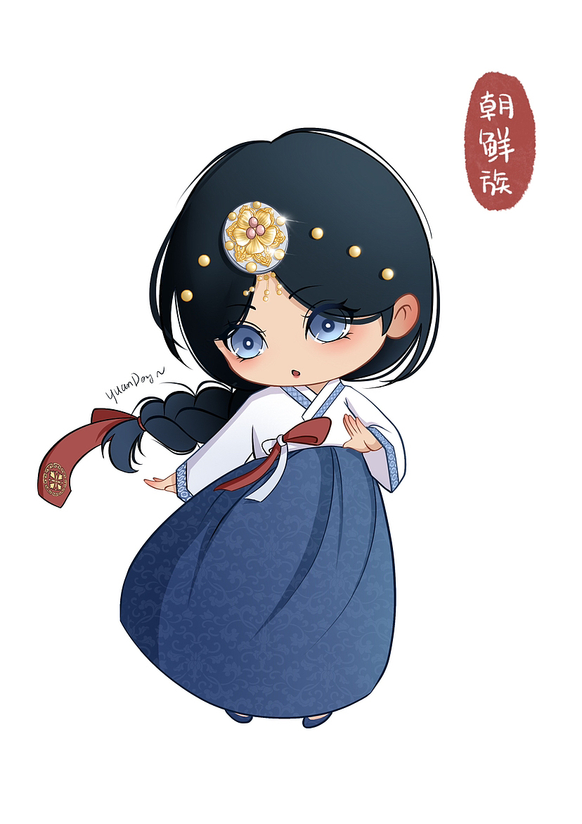 q版少数民族人物设计