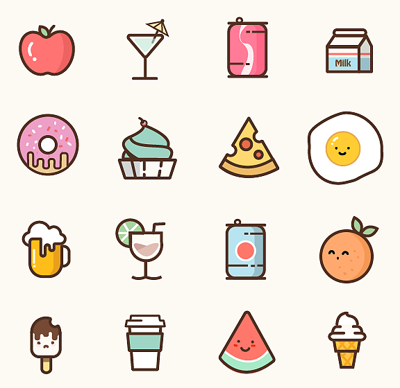 16个可爱食物小图标