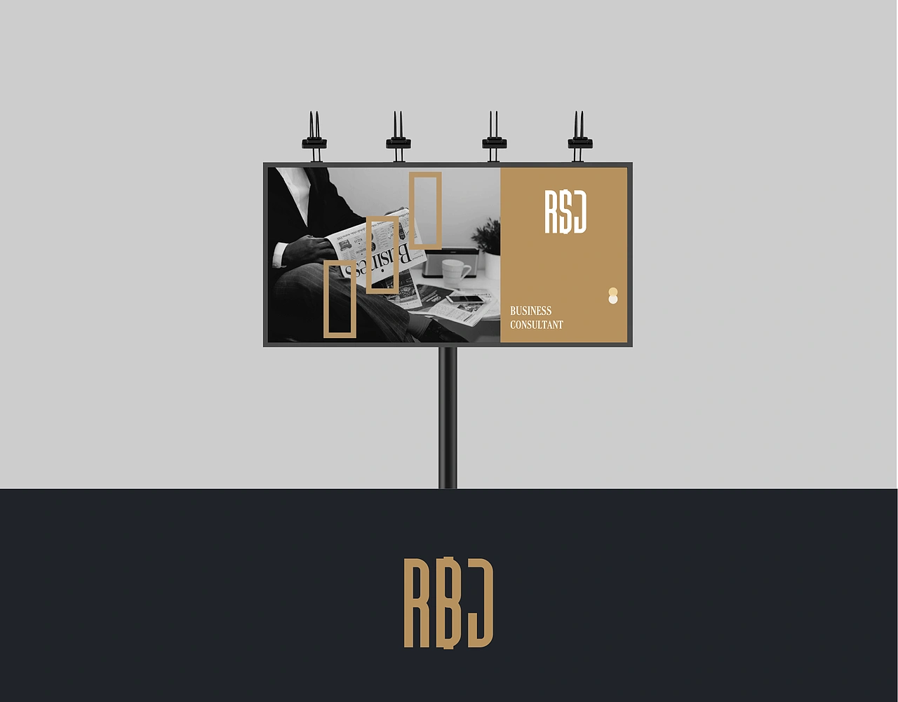 古典黑金类高端英文金融LOGO-品牌设计