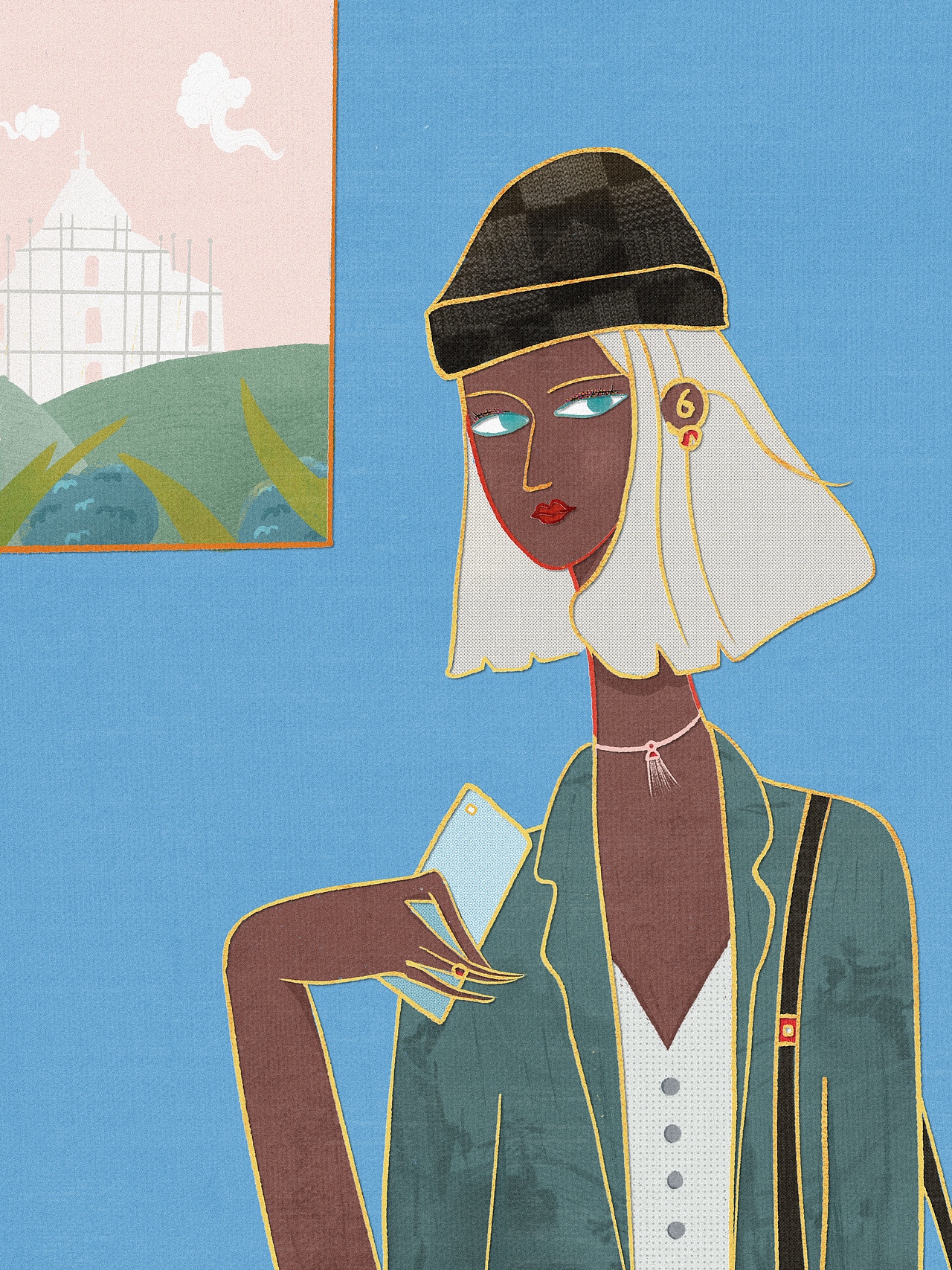 gucci时尚杂志人物插画练习打卡合集