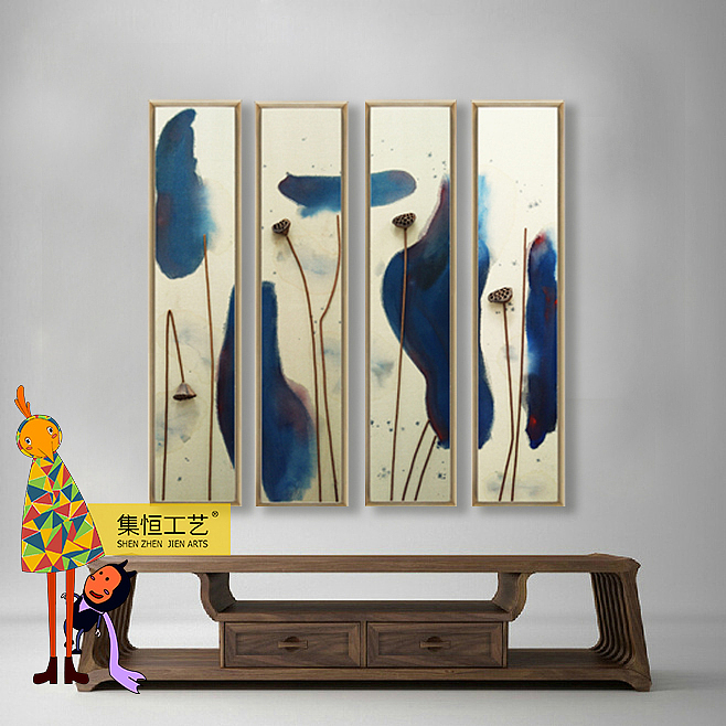 实物画；装饰画、效果图、国画、大堂挂画、饰品、摆件、软装配画、室内设计、整体软装、圆框（图ZNjg2ODEwNTI=） - 工艺品设计 - 站酷设计师集恒工艺实物画原创素材 - 站酷ZCOOL