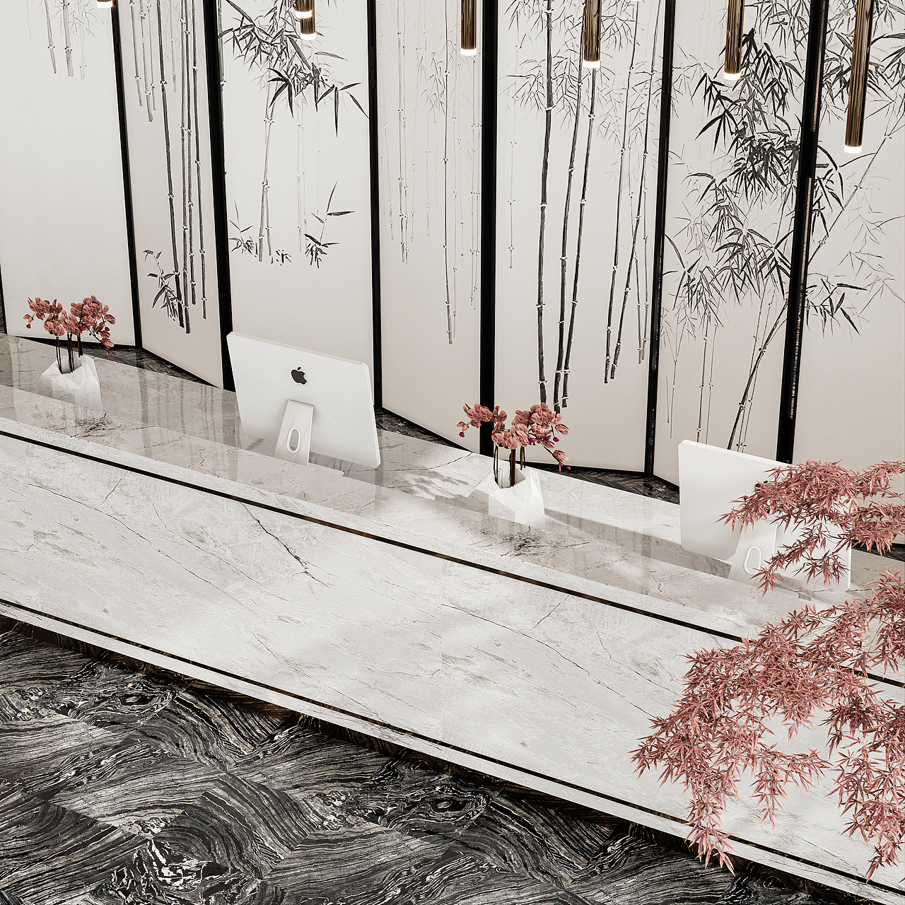 现代中式风格大理石售楼中心设计，简约大方（图ZMjQ1NDk3NTc2） - 家装设计 - 站酷设计师原创design原创素材 - 站酷ZCOOL