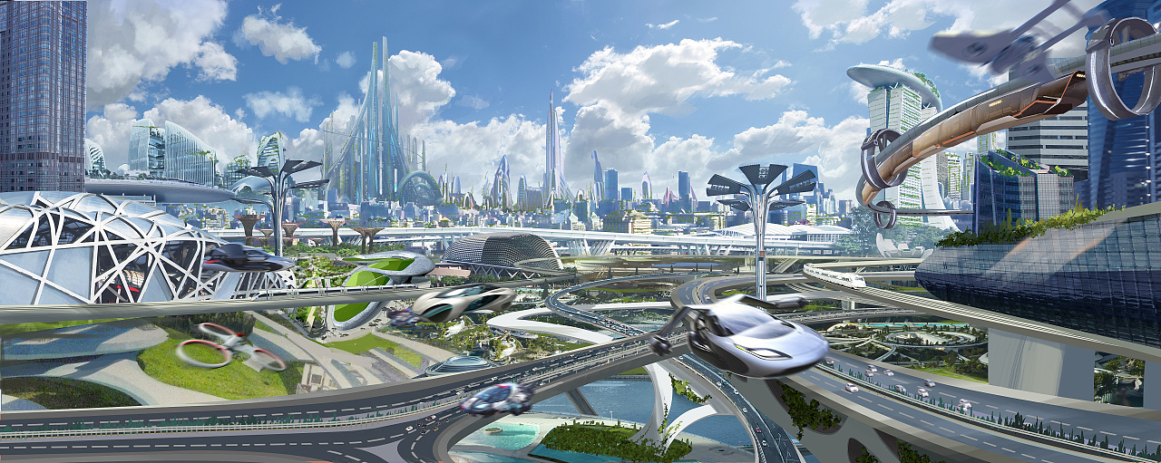 未来世界动漫城市图片图片