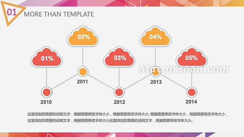 炫彩三角形背景通用ppt模板