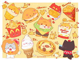 汉堡套餐｜猫猫快餐系列