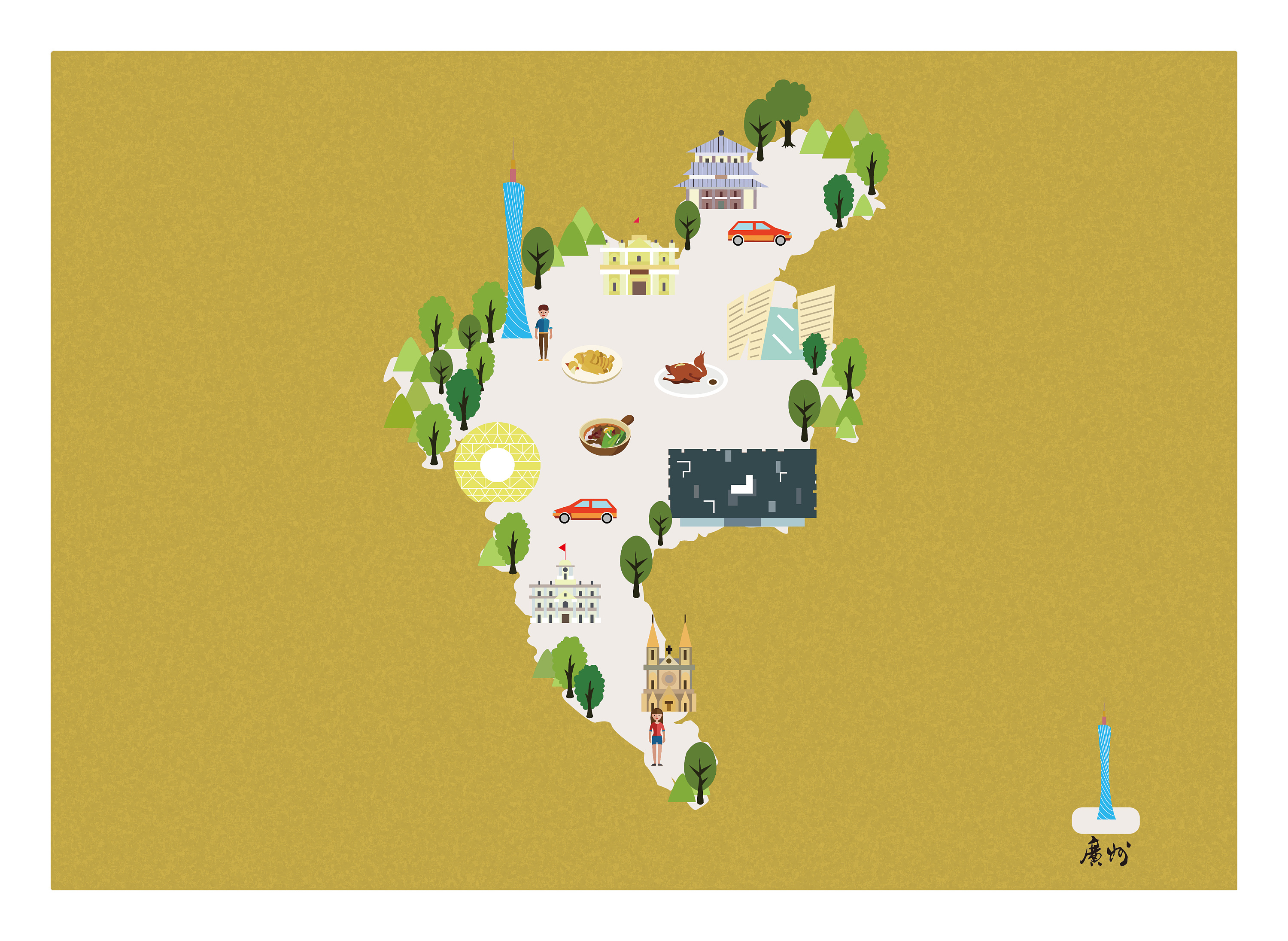 城市扁平化地图