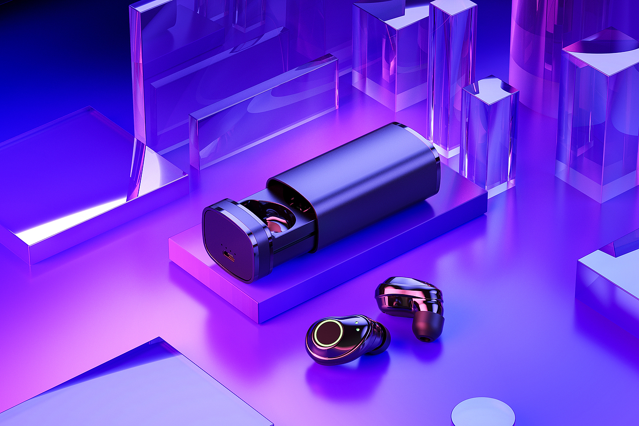 一组蓝牙耳机渲染 产品渲染（图ZMTkxMzMyMTQ4） - 产品 - 站酷设计师AICG电商设计墨白原创素材 - 站酷ZCOOL