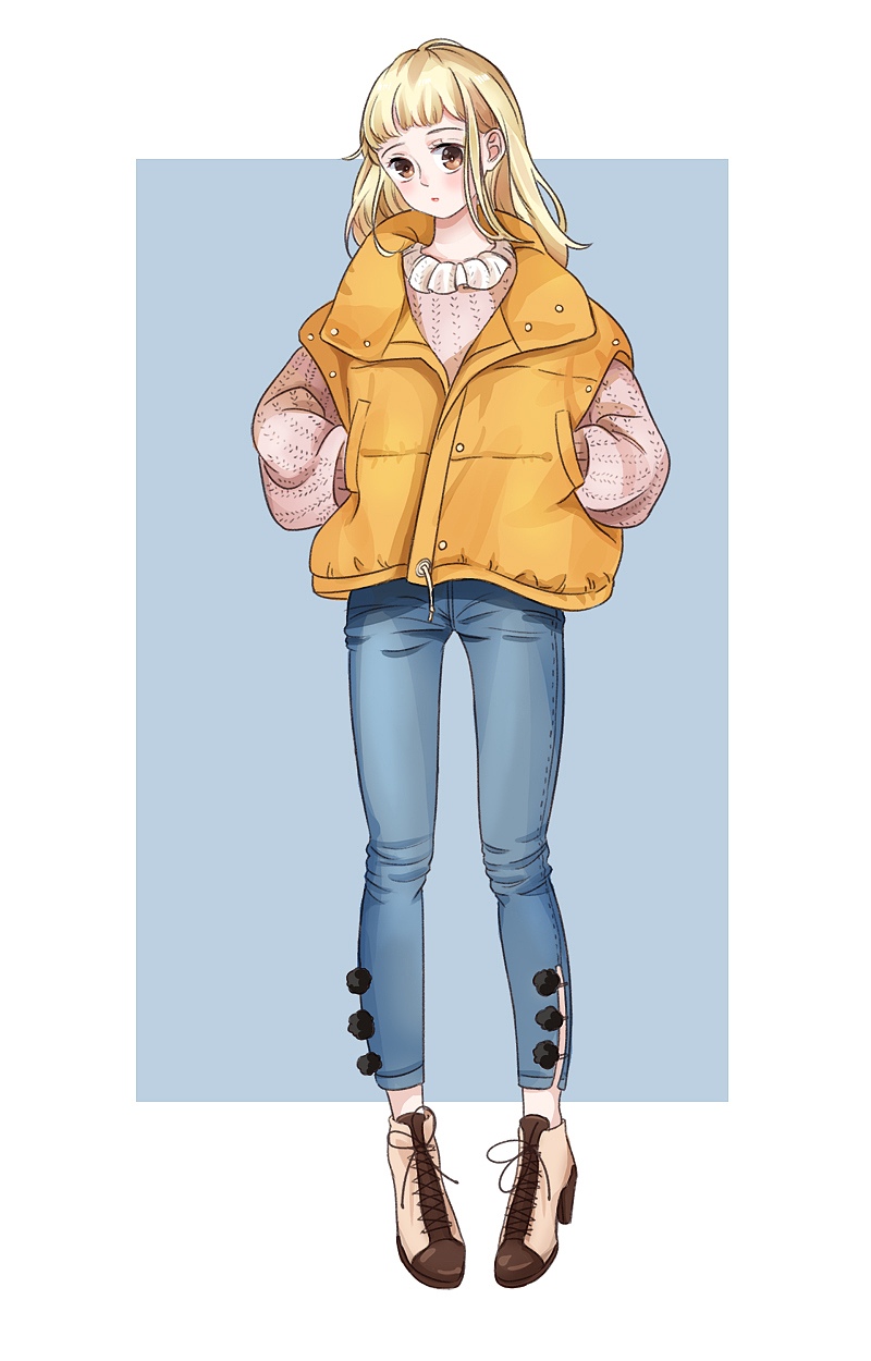 一组最近的漫画人物服饰搭配练习