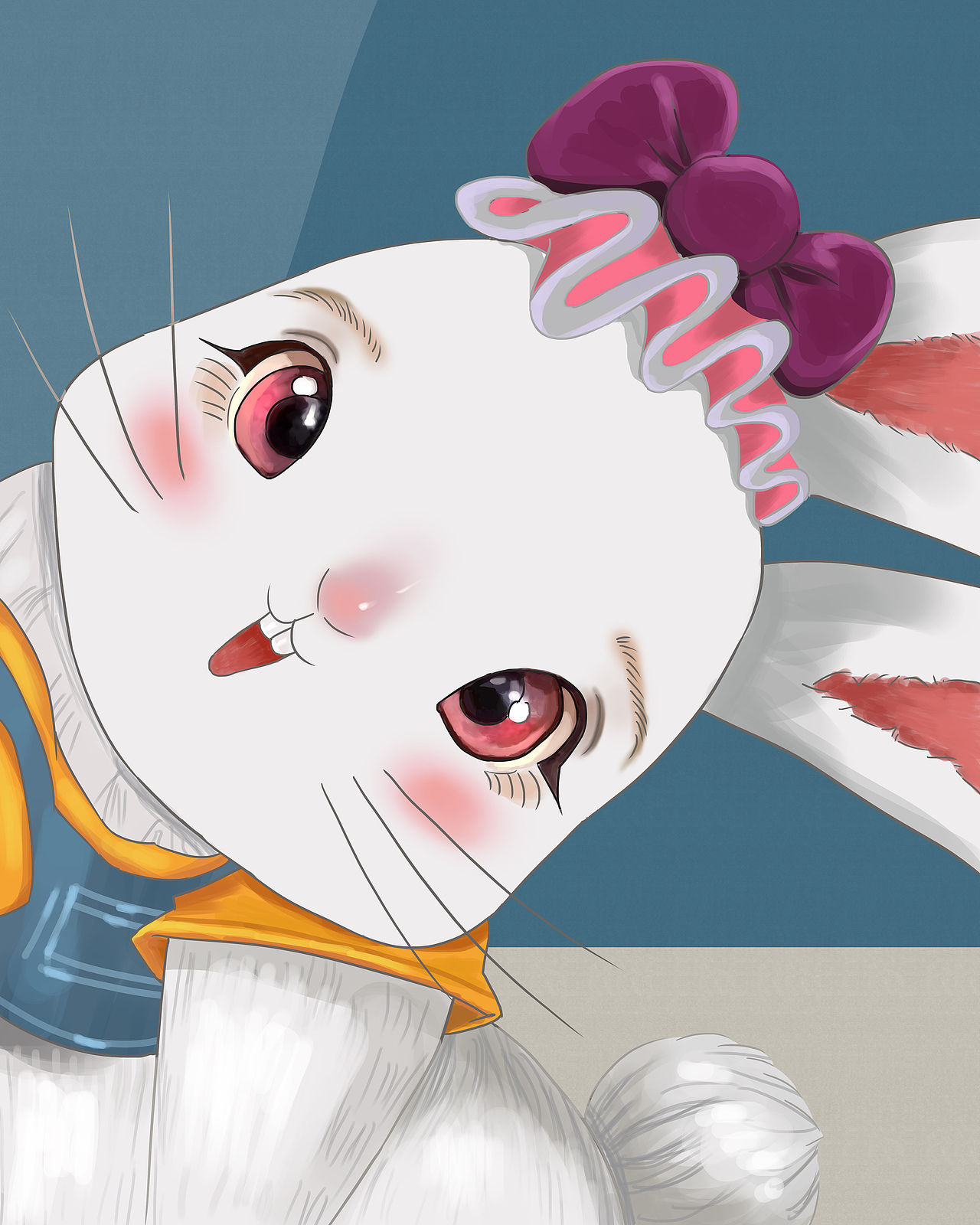 卡通动物数字油画