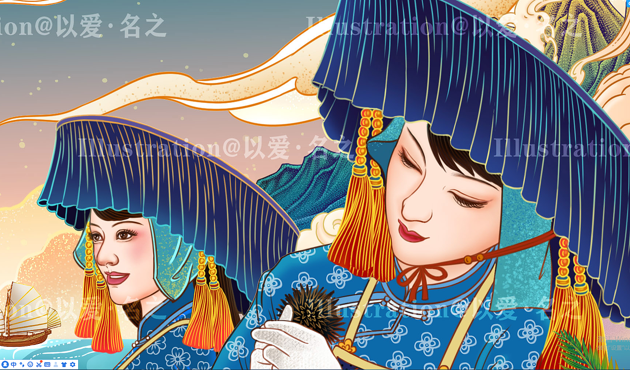 客家文化主题包装插画