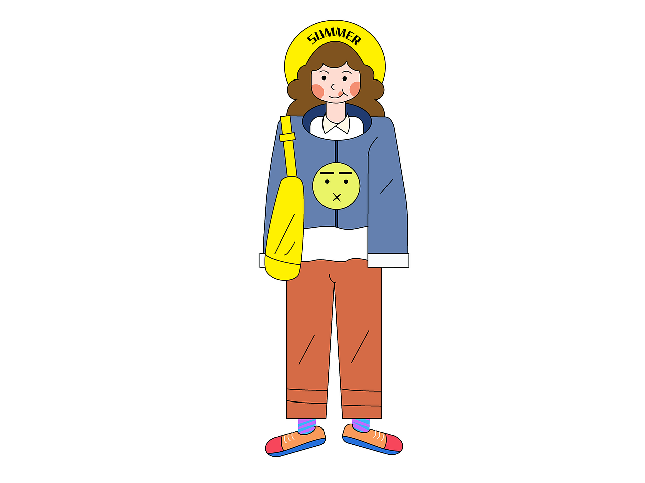 扁平插画 小女孩（图ZMjY5NTcxNDI0） - 商业插画 - 站酷设计师阿泽同学_原创素材 - 站酷ZCOOL