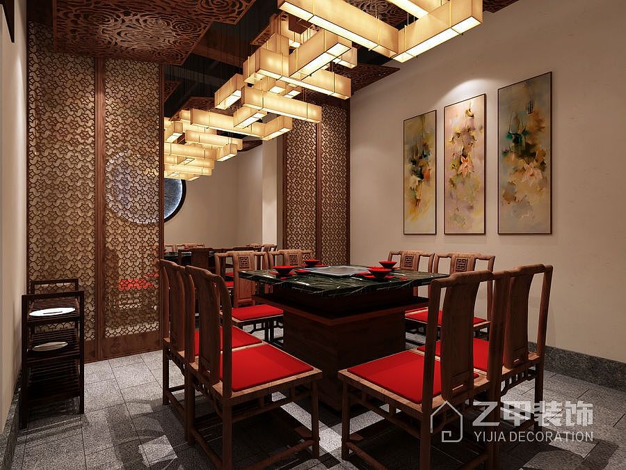山东小龙坎火锅店装修设计|甘孜火锅店设计公司（图ZOTYzOTA4NDg=） - 家装设计 - 站酷设计师甘孜_火锅店设计原创素材 - 站酷ZCOOL