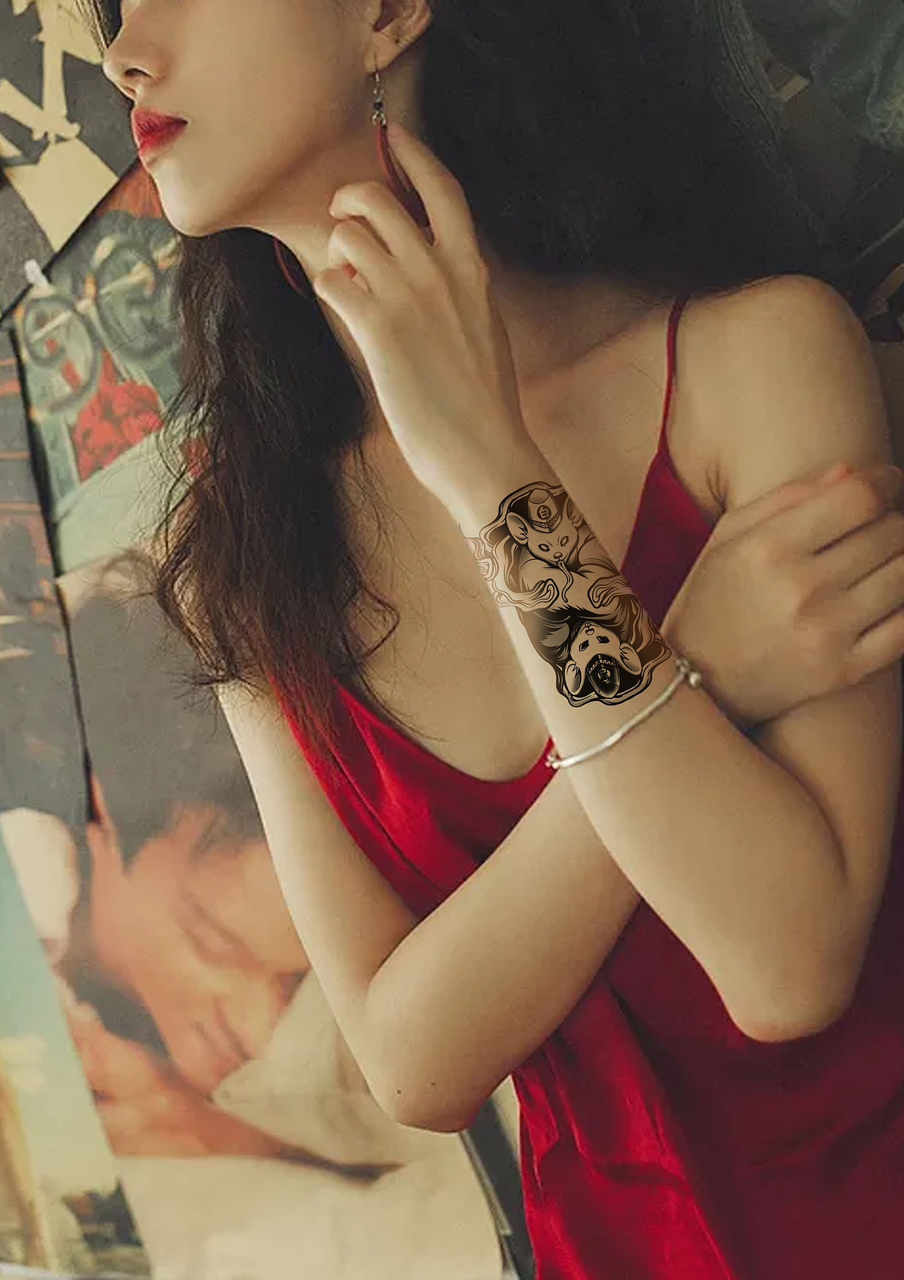 ”鼠年插画“纹身效果图