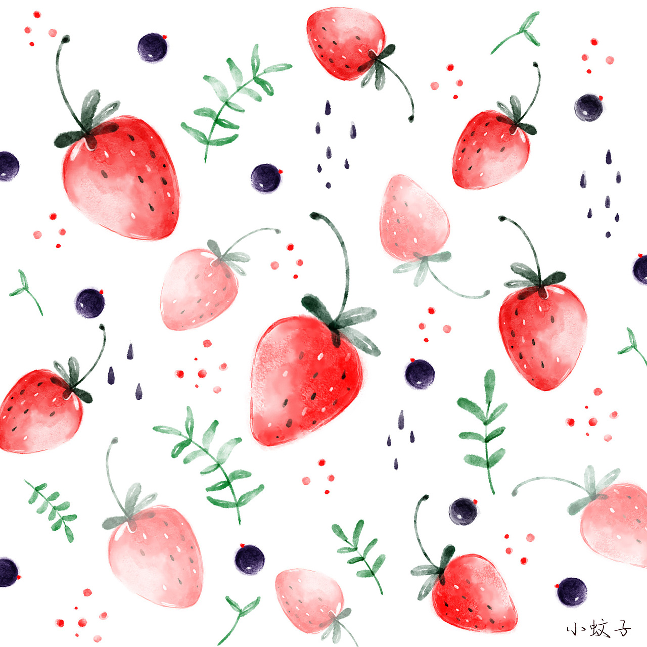 2019-07-15《草莓》
报了杨小洋老师的板绘课,开始接触板绘了
