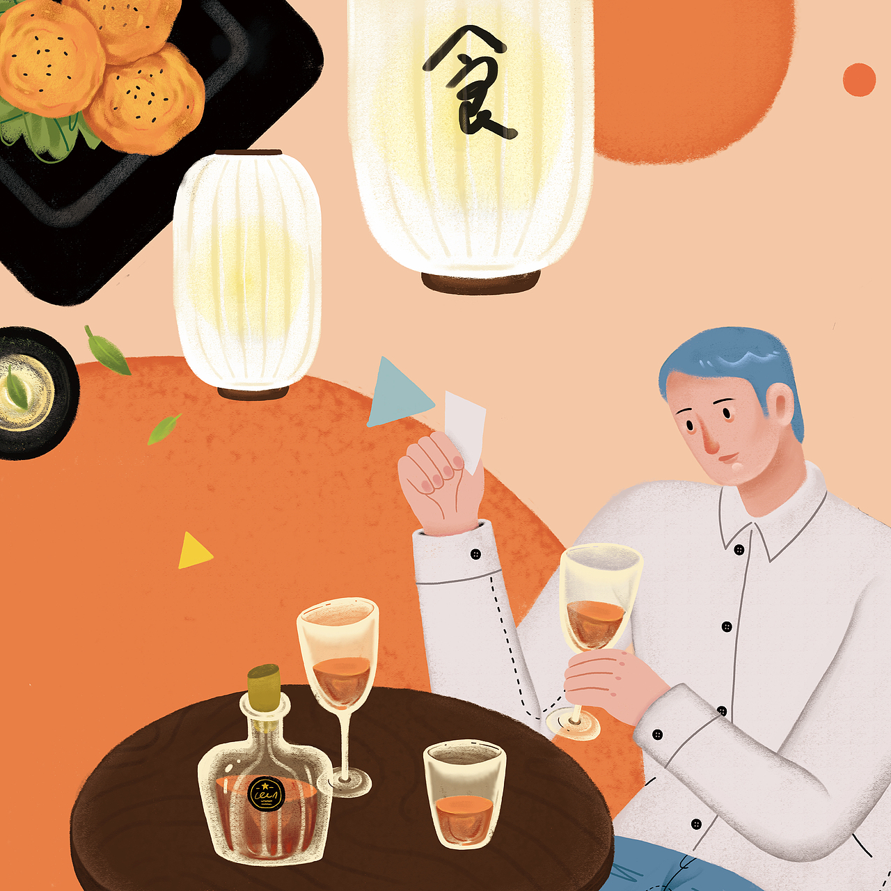 一个餐饮主题的商业插画