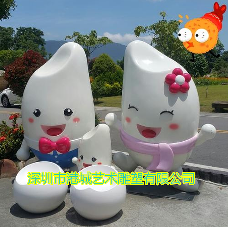 稻田美陈dp点玻璃钢大米宝宝公仔卡通水稻谷雕塑像摆设