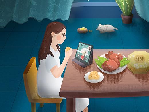 京东超市 中秋节H5分享页+独立海报插画