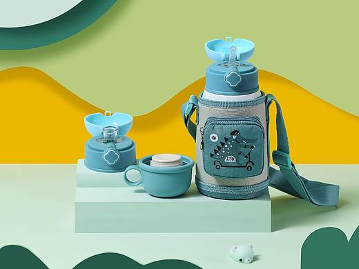 Follow me 儿童保温杯 吸管保温壶丨产品摄影
