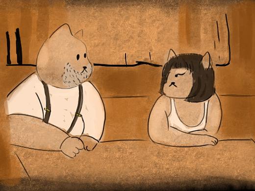 猫咪涂鸦——电影海报《leon》