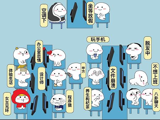 手绘漫画办公室