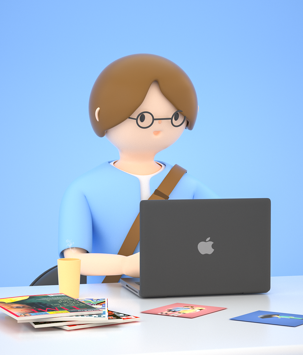 三维卡通人物场景图求职