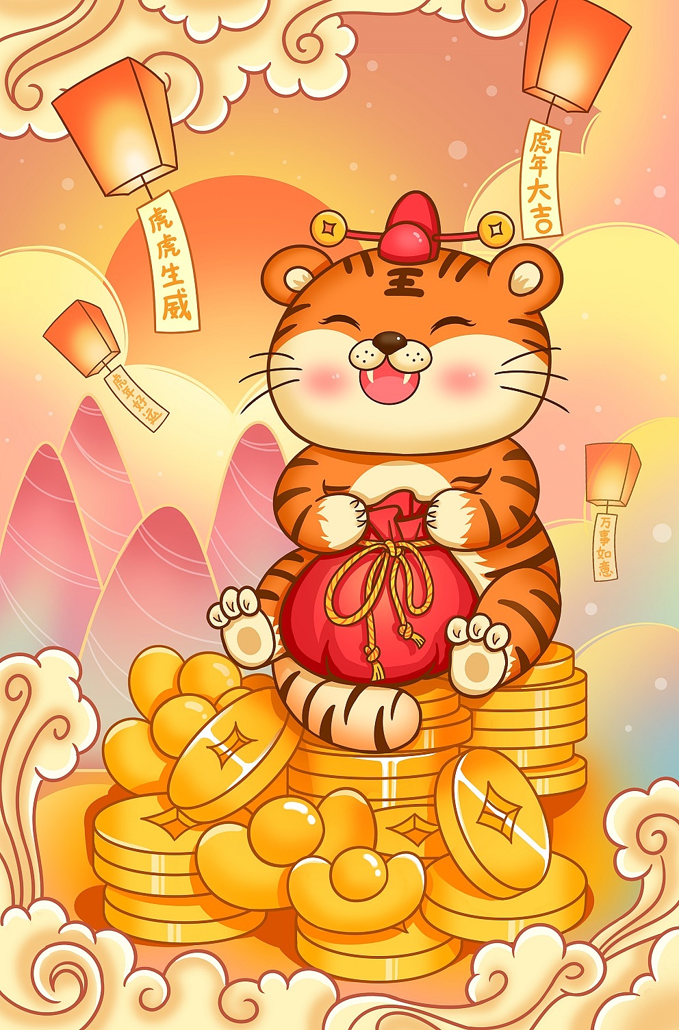 虎年大吉（图ZMjgwOTQxOTky） - 商业插画 - 站酷设计师无画不弹原创素材 - 站酷ZCOOL