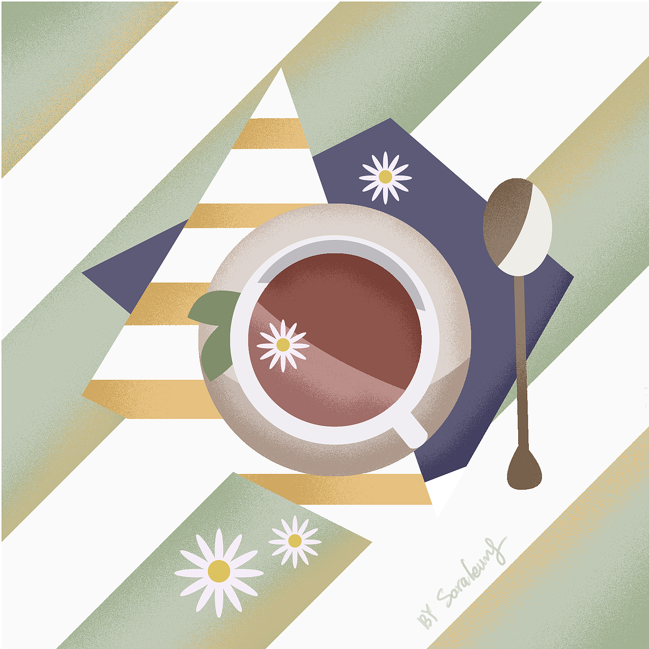 美食插画《唯爱与美食不可辜负》