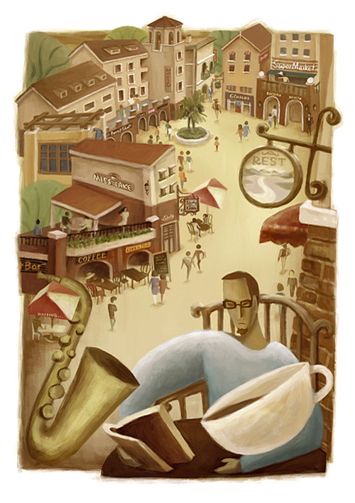 重庆大学城熙街|插画|商业插画|Z33893784 - 原创作品 - 站酷 (ZCOOL)