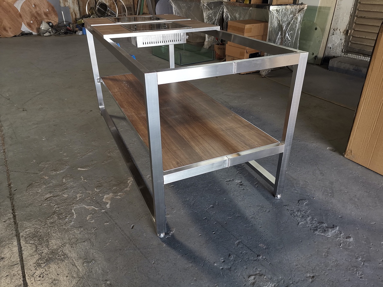 酒店折叠明档布菲台定制 自助餐台设备制作自助取餐台