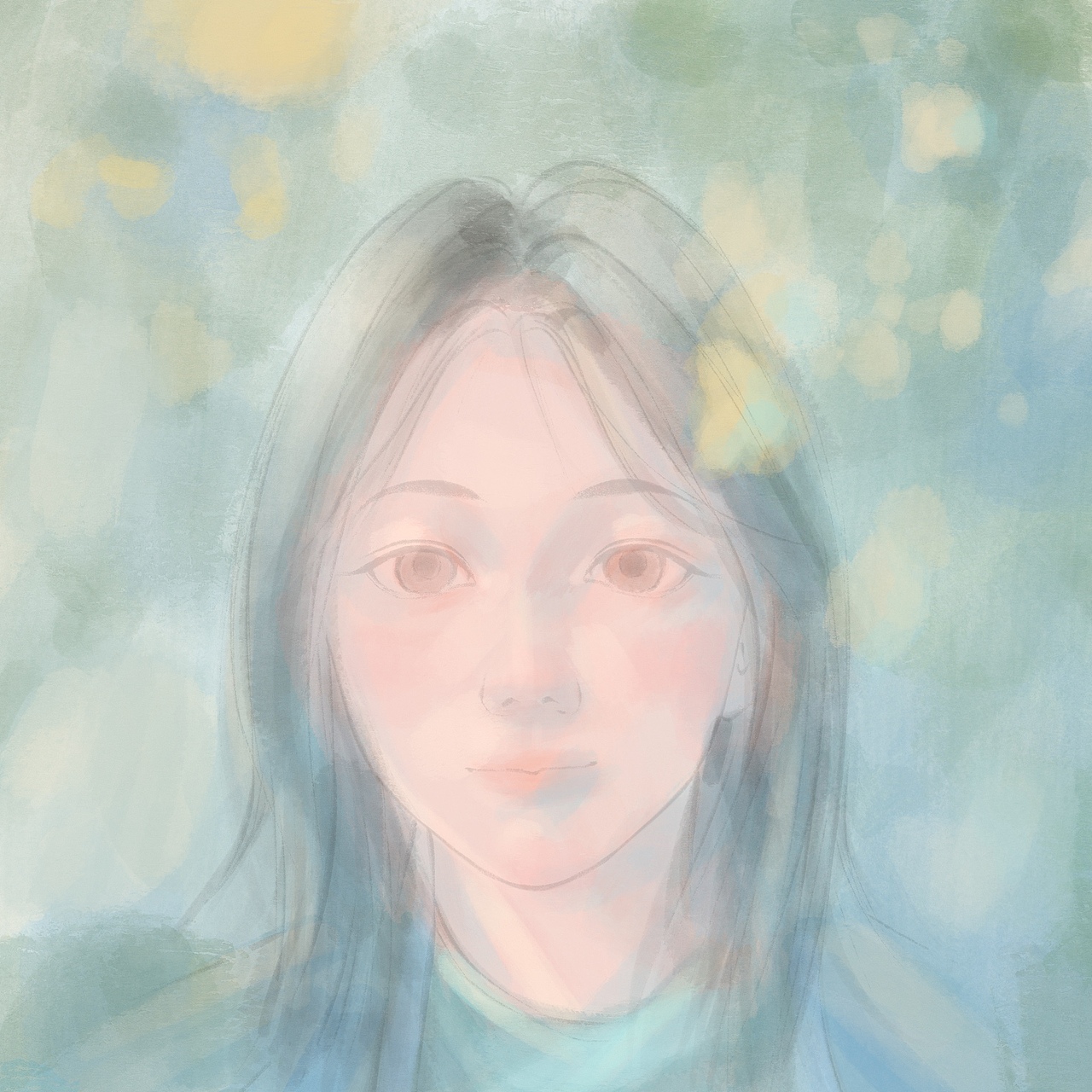 少女头像 清新绿