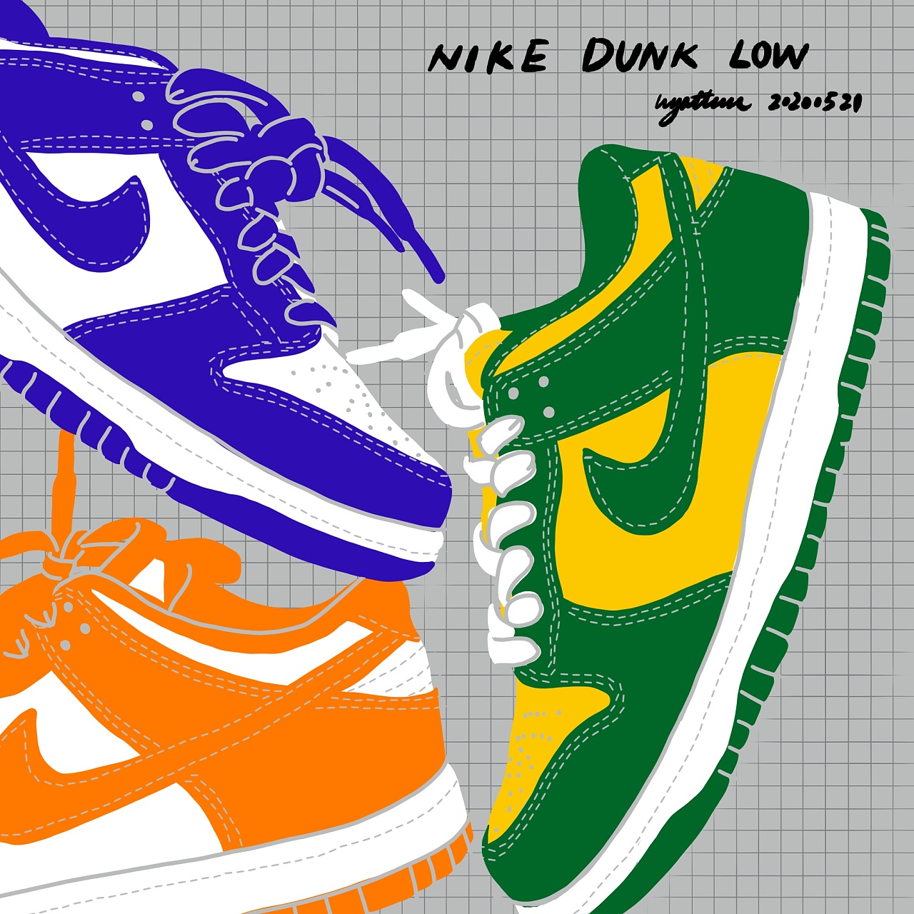 nikesbdunklow潮流插画