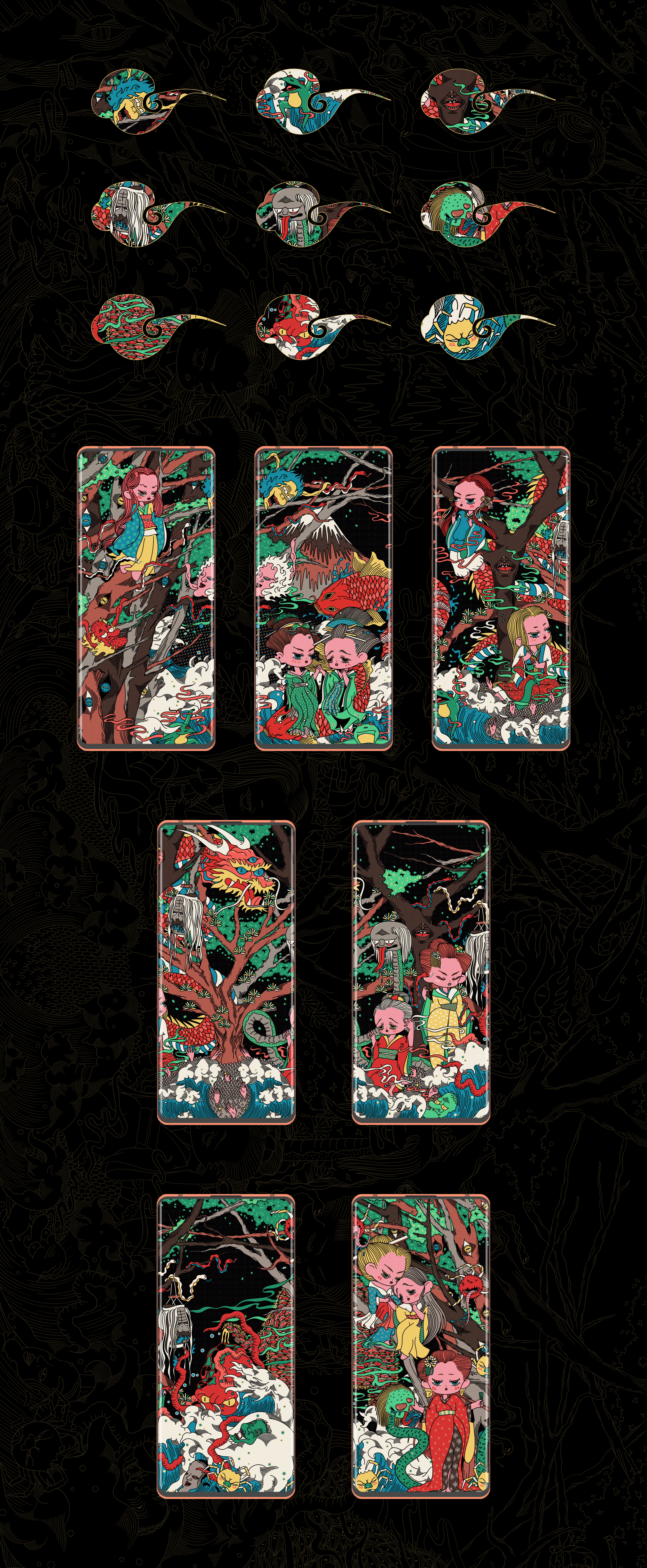 浮世绘 | 一些鬼怪👹（图ZMjY1NDUxNTA0） - 概念设定 - 站酷设计师缪旻含原创素材 - 站酷ZCOOL