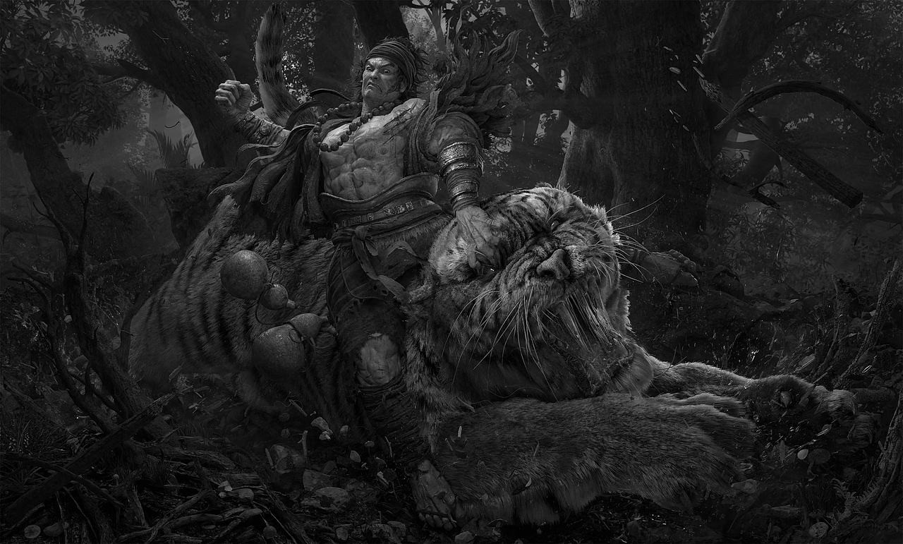 武松打虎_吴限明一-站酷zcool