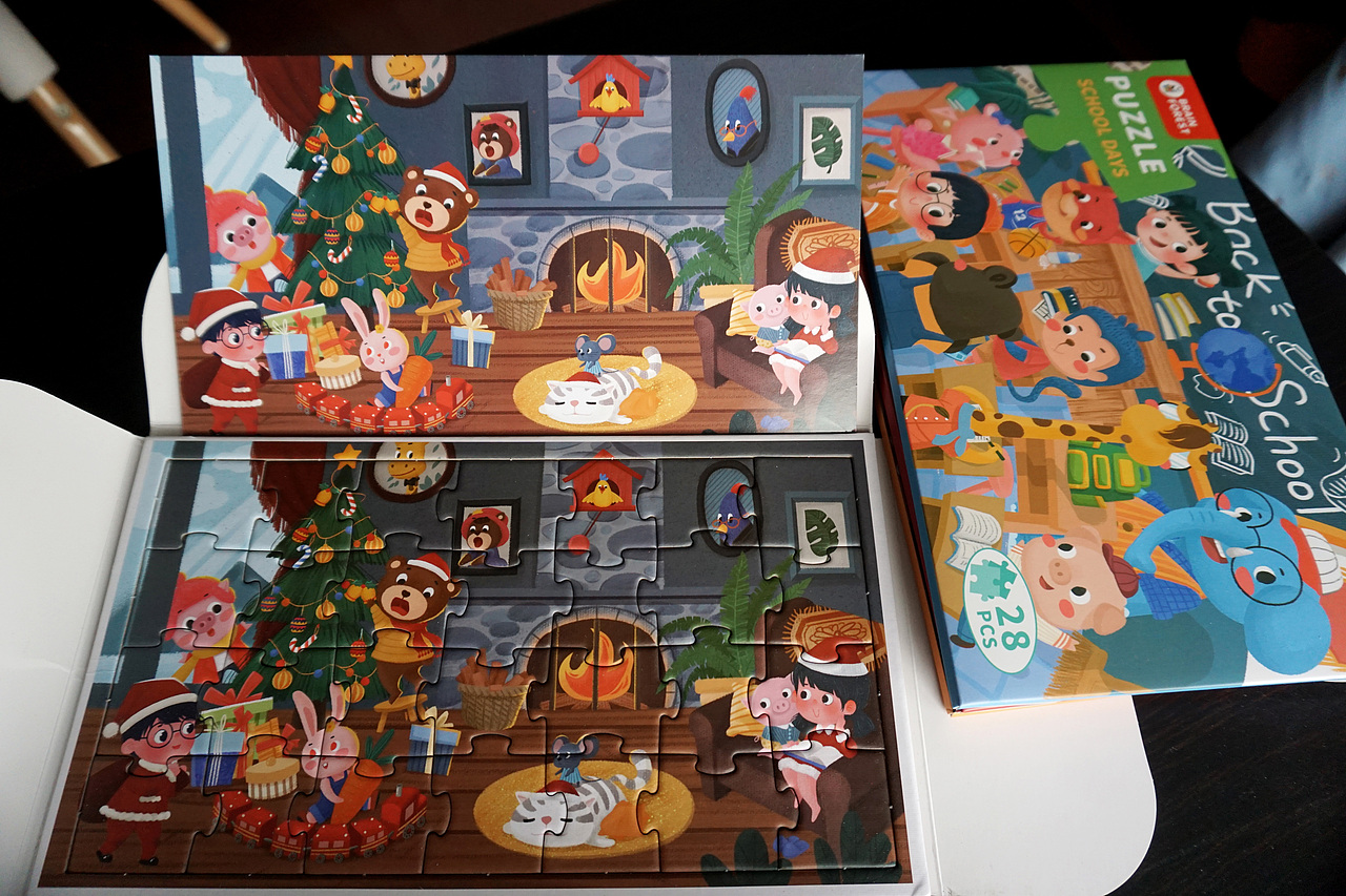 第一套插画印刷作品【儿童拼图】