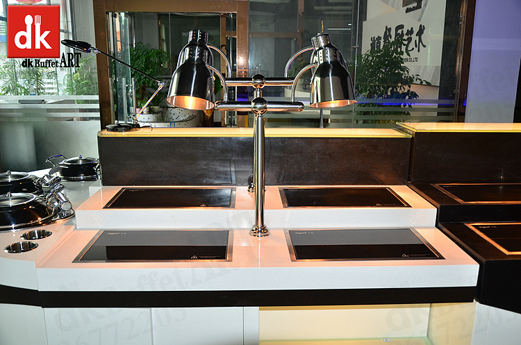 迪克自助餐台 圆形大理石自助餐台定制 可移动布菲台