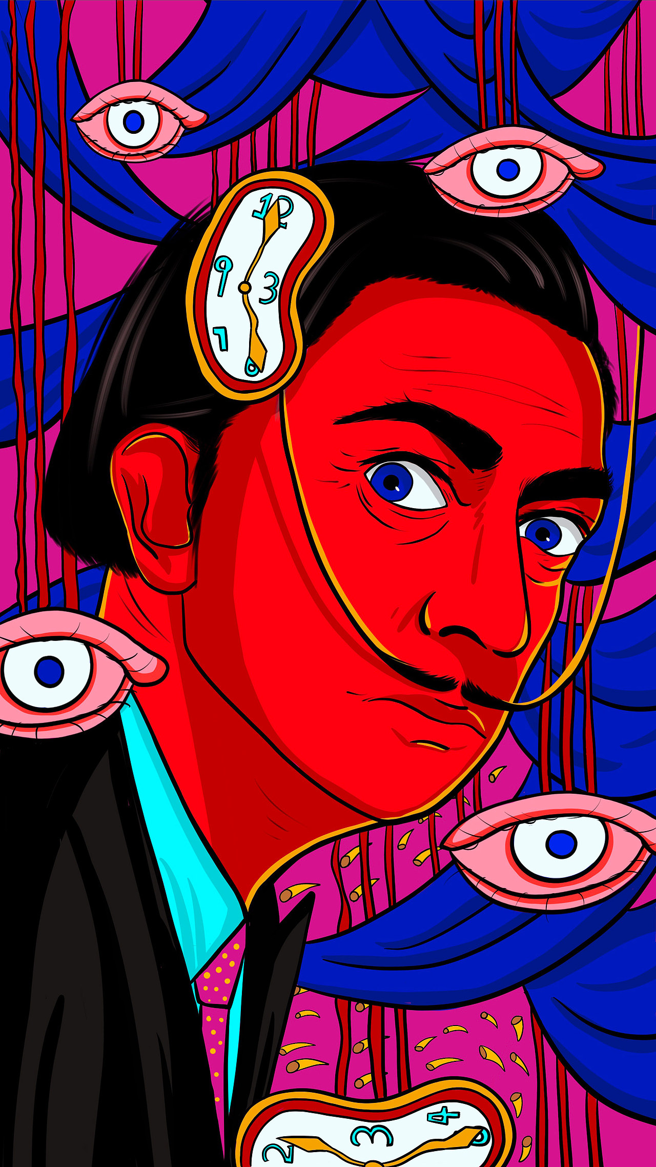 达利经典形象再绘_肆火hilda-站酷zcool