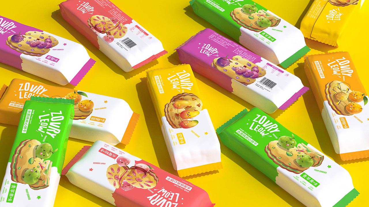 水果口味饼干包装设计