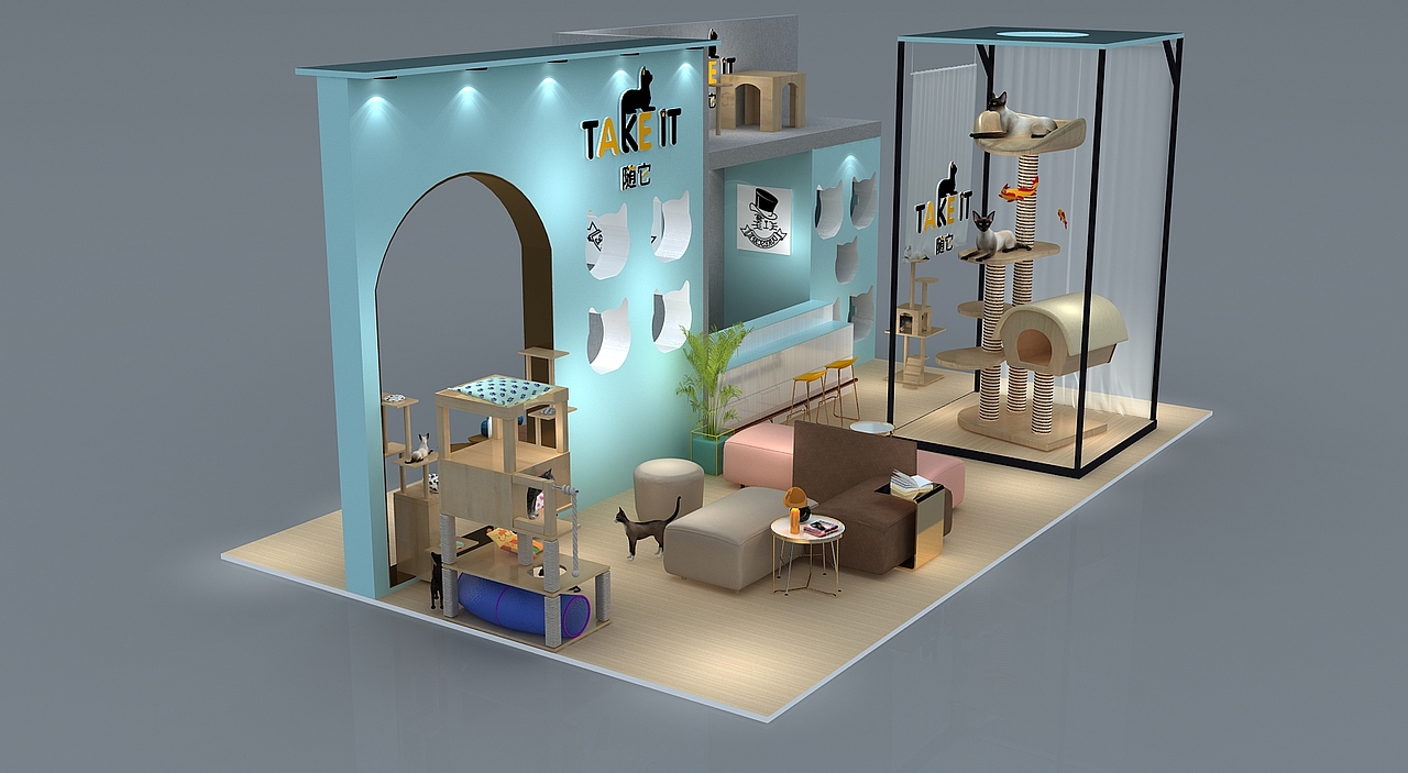 萌系猫展 效果图设计（图ZMjA4MTQzODg4） - 其他三维 - 站酷设计师艺汇设计原创素材 - 站酷ZCOOL