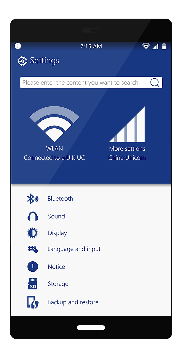 系统设置界面概念设计