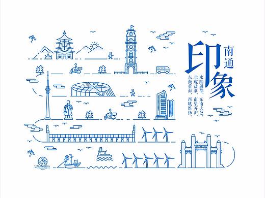 线性图标-南通印象