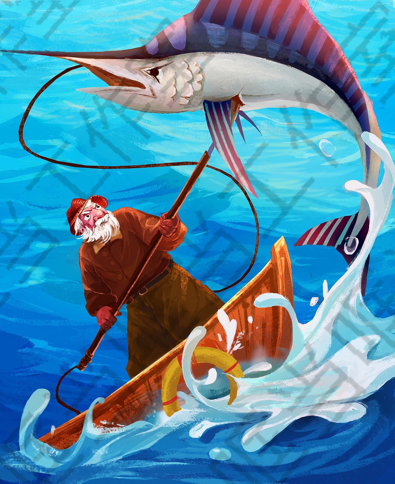 工作室绘本作品3 《老人与海》